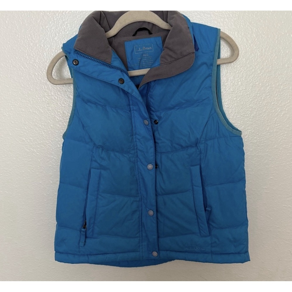 L.L Bean Goose Down Puffer Vest Blue Women's Size Small